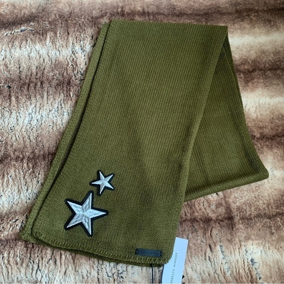 Rebecca Minkoff Star Scarf Dark Olive - Picture 1 of 4